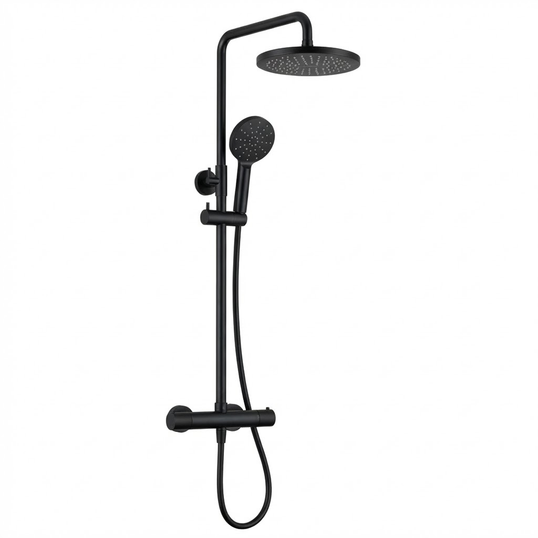 Kelmora Thermostatic Mixer Shower | Bar Valve with Adjustable Slider Rail Kit, Black