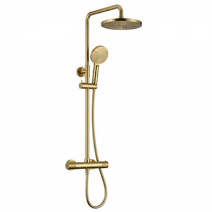 Kelmora Thermostatic Mixer Shower | Bar Valve with Adjustable Slider Rail Kit, Brass