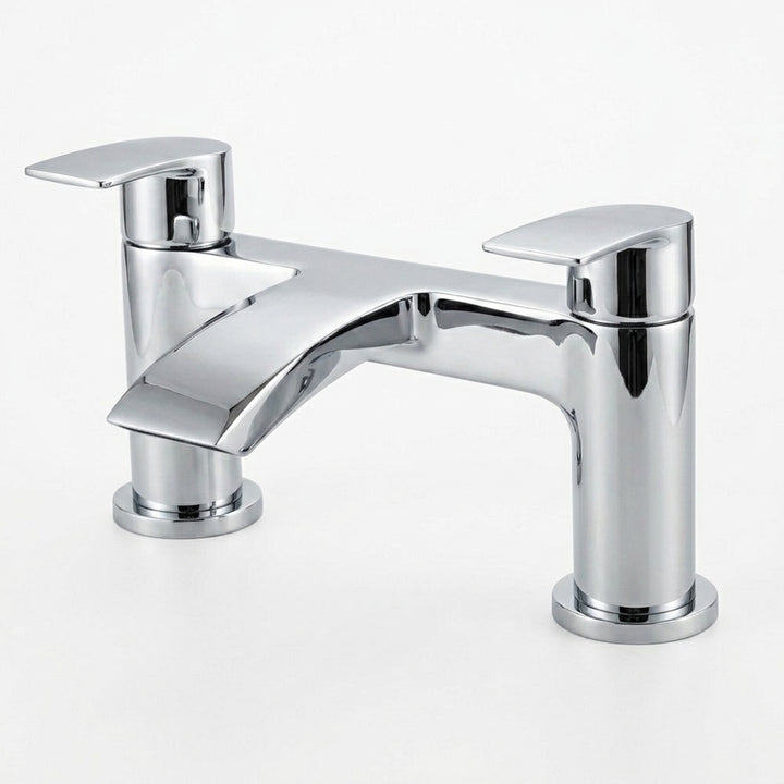 Kelmora Bath Mixer Tap | Deck Mounted Bath Filler Tap with Dual Lever Control, Chrome