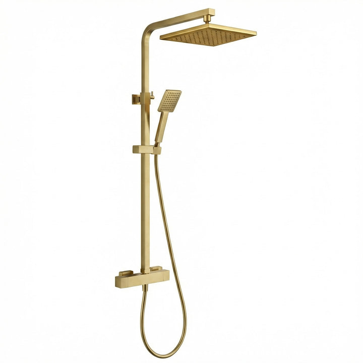 Kelmora Square Thermostatic Mixer Shower, Brass