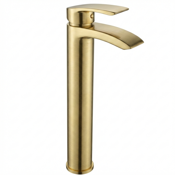 Kelmora Cari Tall Basin Mixer Tap, Brass
