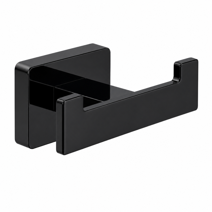 Kelmora Bathroom Hook, Wall Mounted Brass Hook, Black