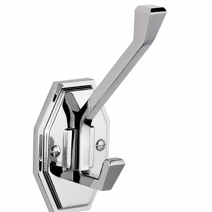 Kelmora Bathroom Hook, Wall Mounted Brass Hook, Chrome