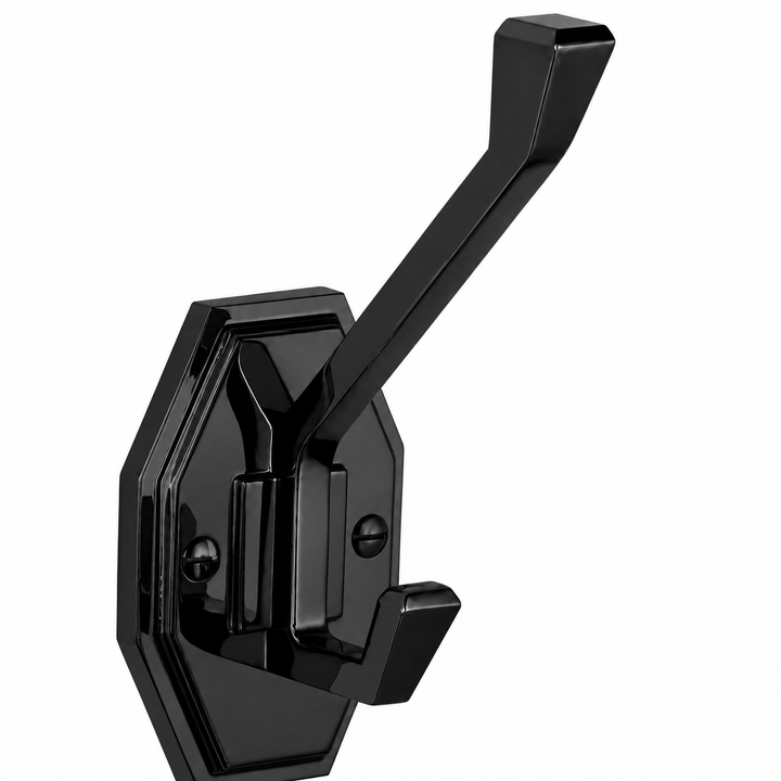 Kelmora Bathroom Hook, Wall Mounted Brass Hook, Black