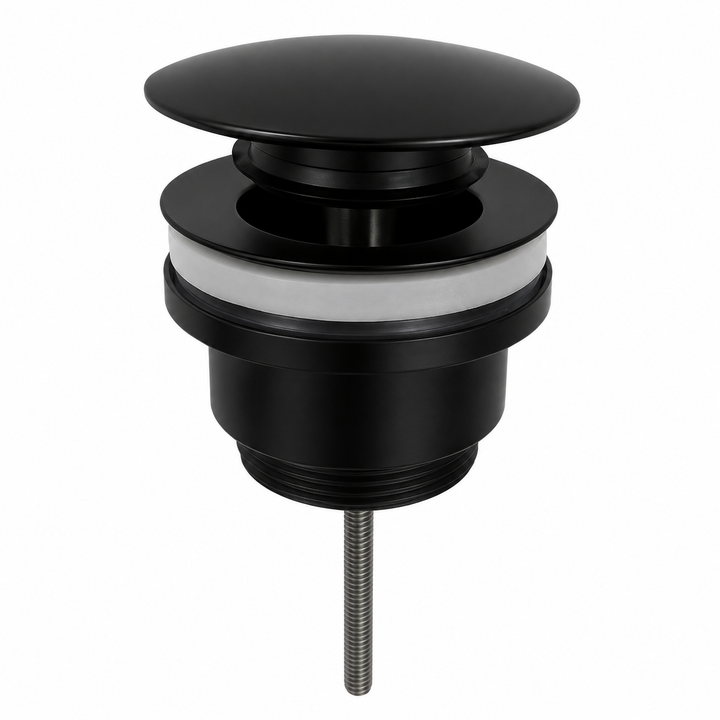 Kelmora Pop Up Basin Waste, Push Sink Waste, Black