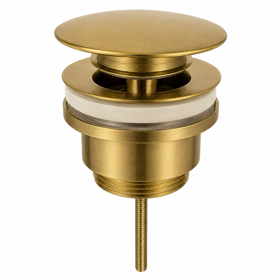 Kelmora Pop Up Basin Waste, Push Sink Waste,  Brass