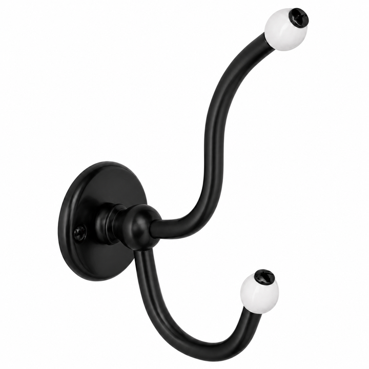 Kelmora Bathroom Hook, Wall Mounted Brass Hook, Black