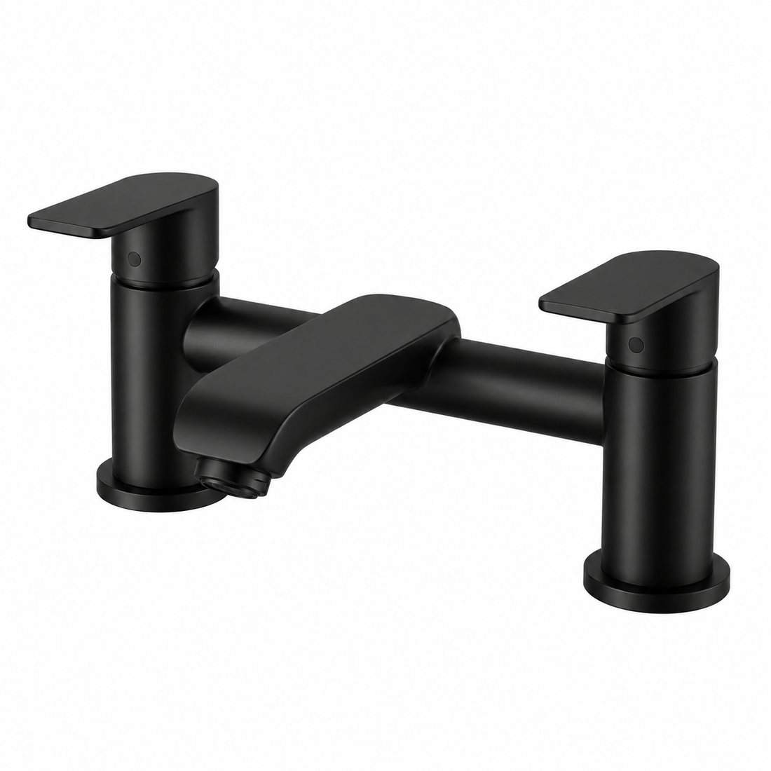 Kelmora Bath Mixer Tap | Deck Mounted Bath Filler Tap with Dual Lever Control, Black