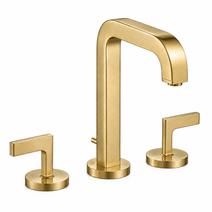 Kelmora Tron Basin Mixer Tap , Brass