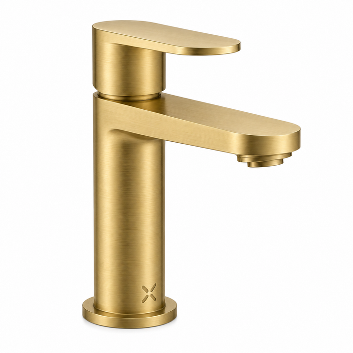 Kelmora Vard Basin Mixer Tap, Brass