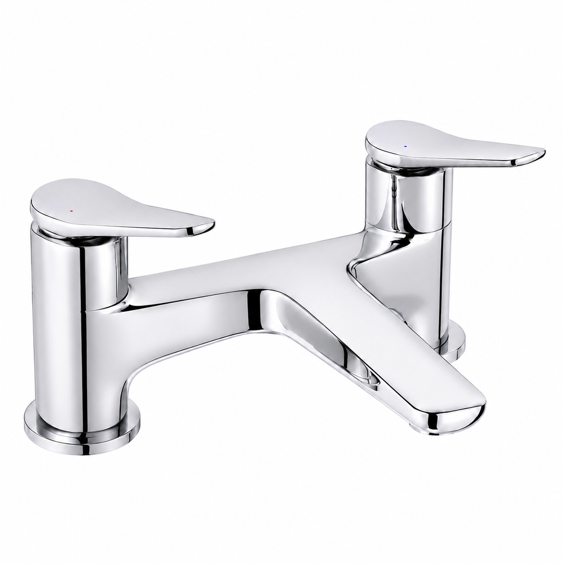 Kelmora Bath Mixer Tap | Deck Mounted Bath Filler Tap with Dual Lever Control, Chrome