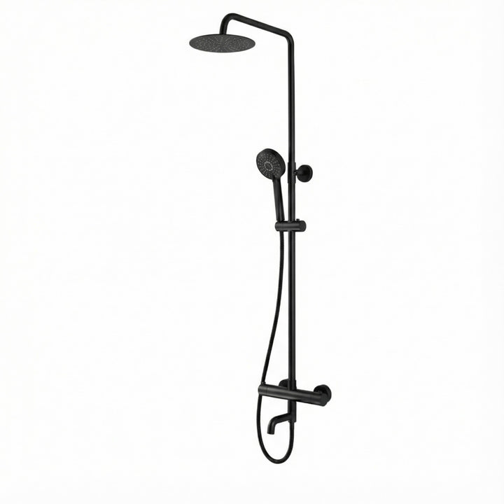 Kelmora Round Exposed Thermostatic Shower, Black