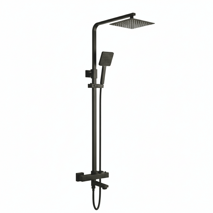Kelmora Square Exposed Thermostatic Shower, Black