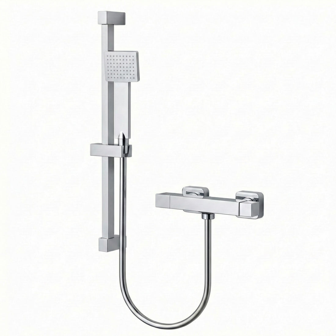 Kelmora Riser Rail Shower Kit | Bar Mixer Shower with Overhead & Handset, Chrome