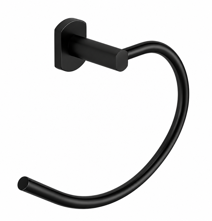 Kelmora Towel Ring Bathroom Accessories, Wall Mounted, Black