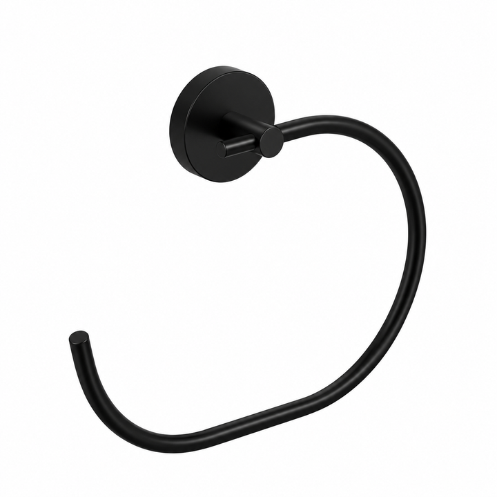 Kelmora Towel Ring Bathroom Accessories, Wall Mounted, Black